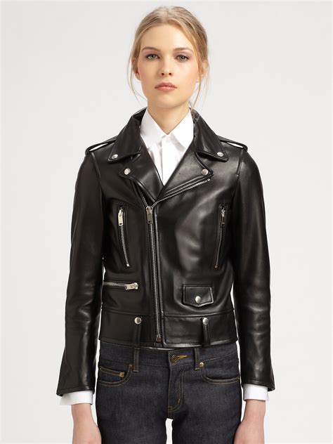 saint laurent leather jacket women